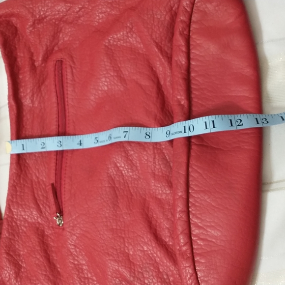 Ladies pretty red backpack or crossbody straps are very adjustable - Picture 5 of 8